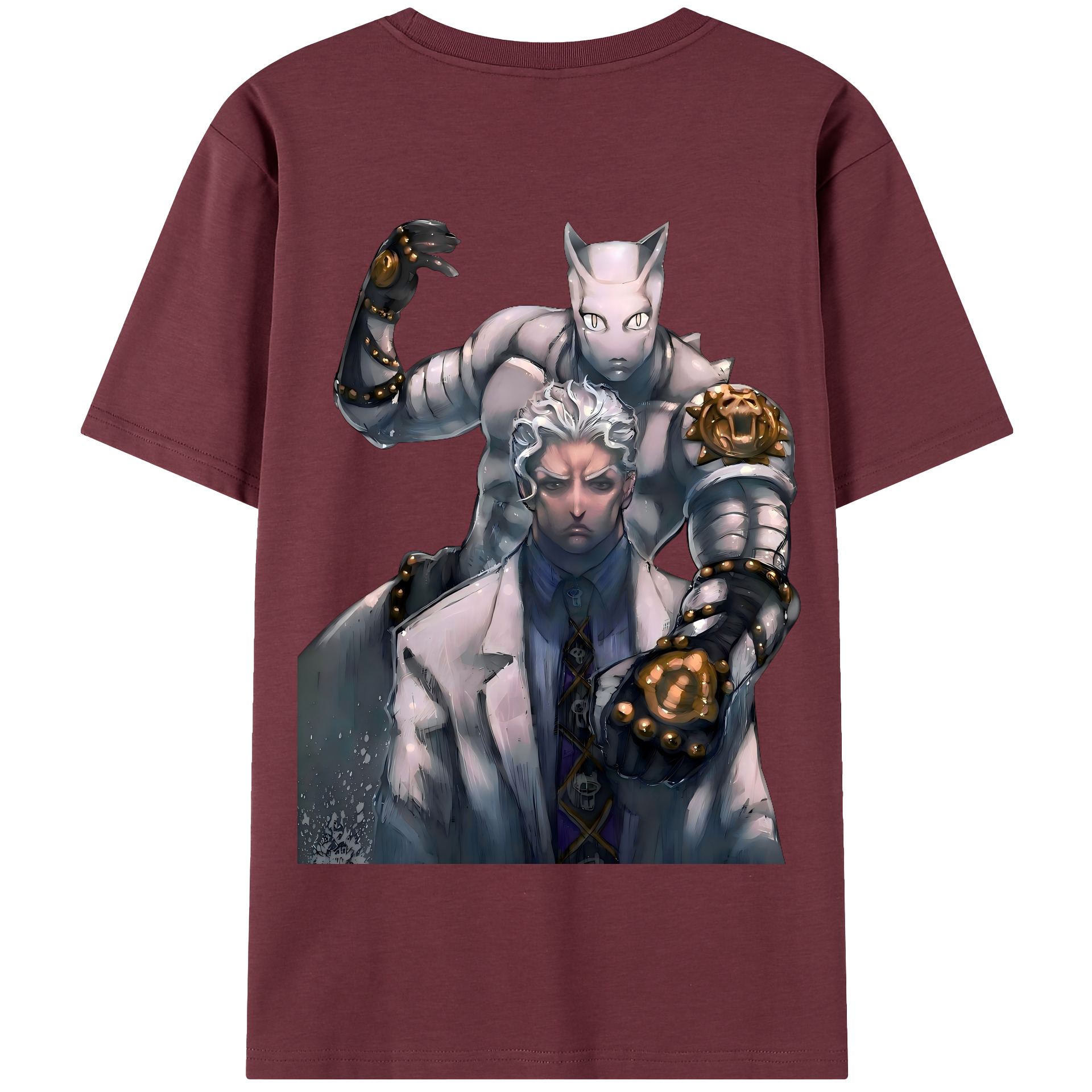 （画像用） ジョジョの奇妙な冒険 きら よしかげ JoJo's Bizarre Adventure Kira Yoshikage 綿100％半袖Tシャツ（背面プリント）